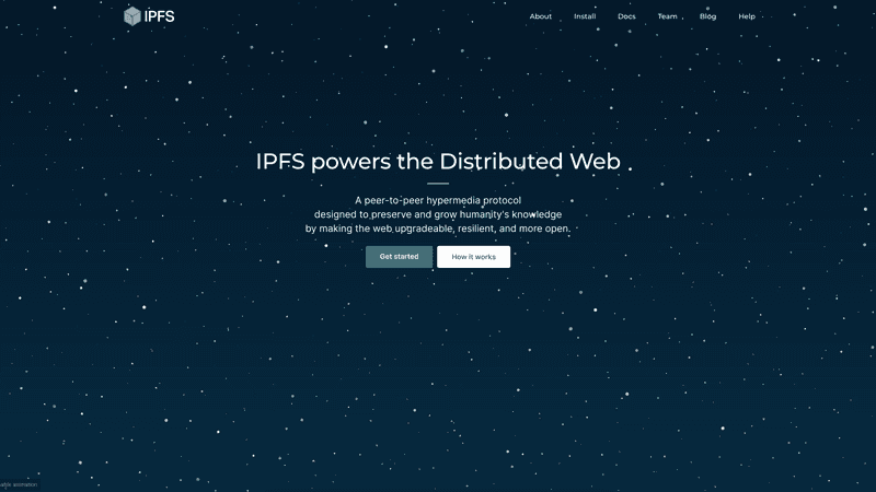 Interplanetary File System Nodes website screenshot